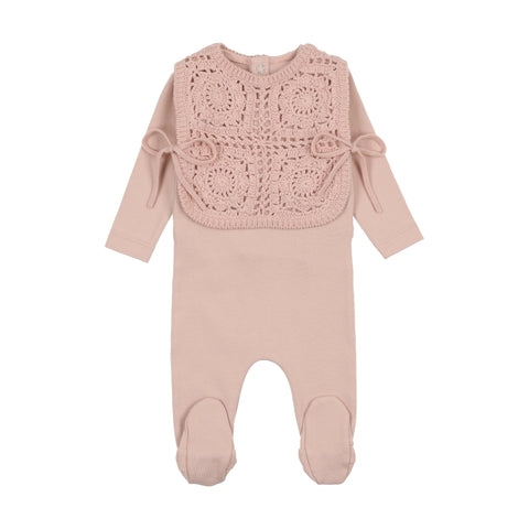 Crochet Pullover Vest Mauve Footie