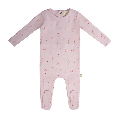 Dainty Wildflower Footie Pink/Peach Shell