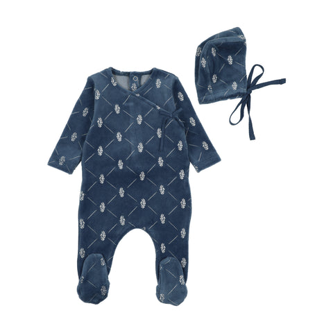 Diamond Cone Footie/Beanie - Blue Sea
