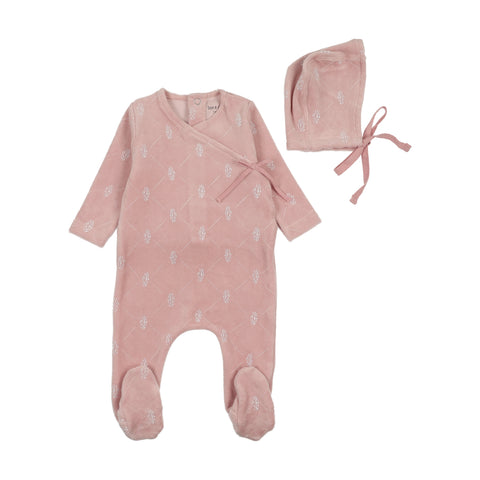 Diamond Cone Footie/Beanie - Darling Pink
