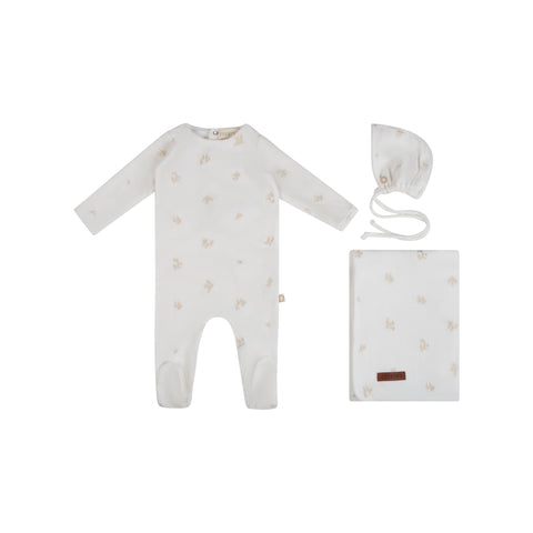 Embroidered Eyelet Set White