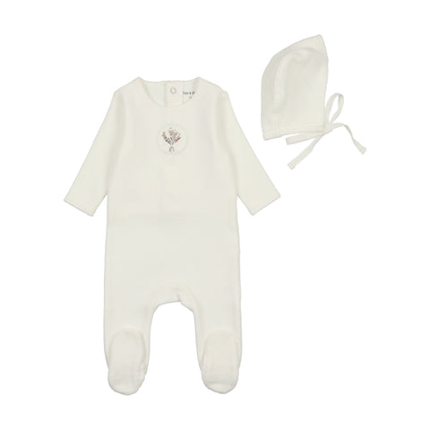 Embroidered Center White Girls