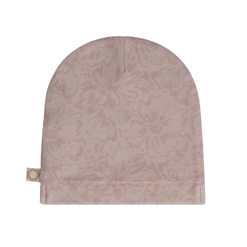 Floral Print Beanie Dusty Rose