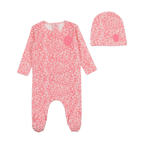 Floral Crest Rose Dust Footie
