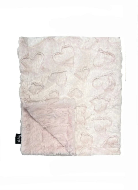 Winx & Blinx Frosted Hearts Mauve Minky Blanket
