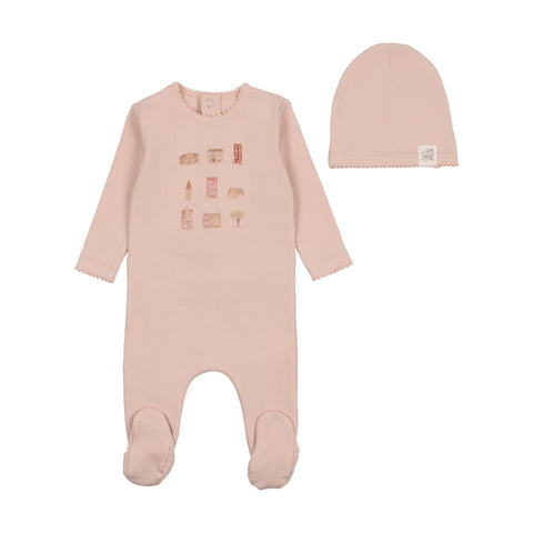 Home Sweet Dust Pink Footie