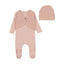 Knit Applique Dusty Pink Footie
