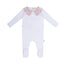 Lace Collar Footie White/Pink