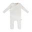 Lace Trim Footie White