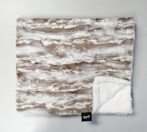 Winx & Blinx Marble Taupe Minky Blanket
