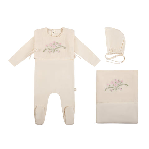 Mesh Vest Set Natural/Pink