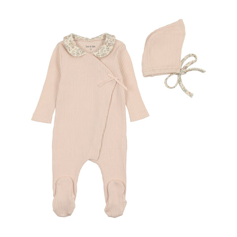 Organic Ditsy Wrap Champagne Pink Footie