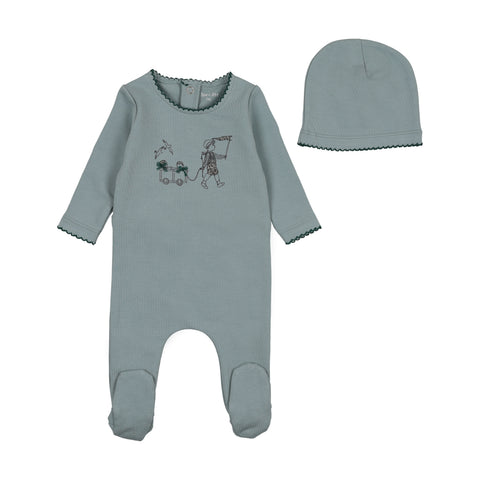 Promenade Footie/Beanie - Blue Fog