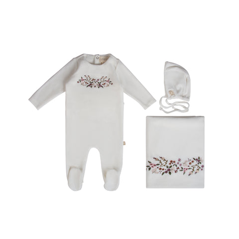 Embroidered Garden Set White/Pink