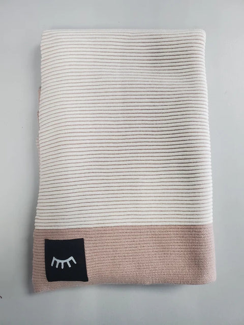 Winx & Blinx Stripes Taupe/Cream Knit Blanket