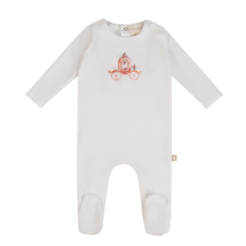 Vintage Carriage Footie White/Pink