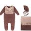 Citrine Appliqued Bib Set Rose Taupe