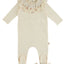 Citrine Floral Smocked Collar Footie Cream