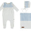 Citrine Smocked Set White/Blue